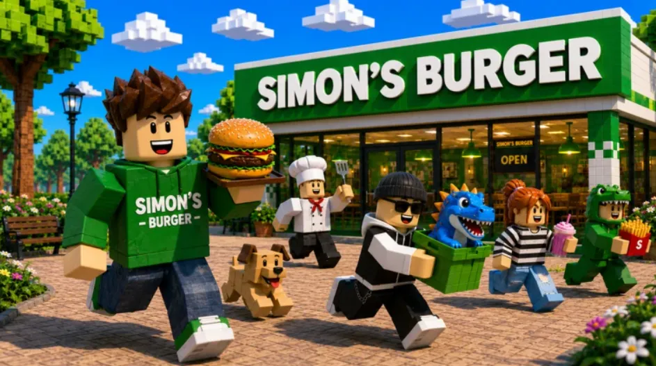 Simon's Burger Brainrot Tycoon Roblox experience by Exalt Games